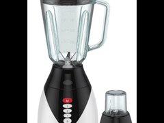 Blender 2 in 1 cu bol de sticla Hausberg HB-7761NG lama din otel inoxidabil, capacitate 1,5L, Negru